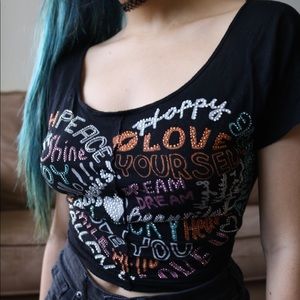 Black shirt with heart design